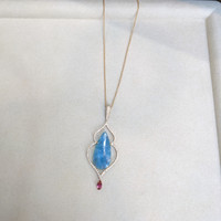 8.93 Ct. Paraiba Tourmaline Natural Diamond Pave Pendant, 18K Rose Gold Life Style