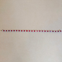 8.00 Ct.Tw. Ruby Natural Diamond Tennis/Line Bracelet, 14K White Gold Image
