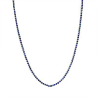 4.23 Ct. Blue Sapphire Tennis/Riviere Necklace, 14K White Gold Video