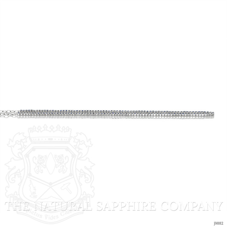 4.23 Ct. Blue Sapphire Tennis/Riviere Necklace, 14K White Gold