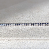 4.23 Ct. Blue Sapphire Tennis/Riviere Necklace, 14K White Gold Life Style