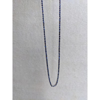 4.23 Ct. Blue Sapphire Tennis/Riviere Necklace, 14K White Gold Life Style