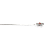 1.09 Ct. Ruby Natural Diamond Pave Pendant, 14K White Gold Image