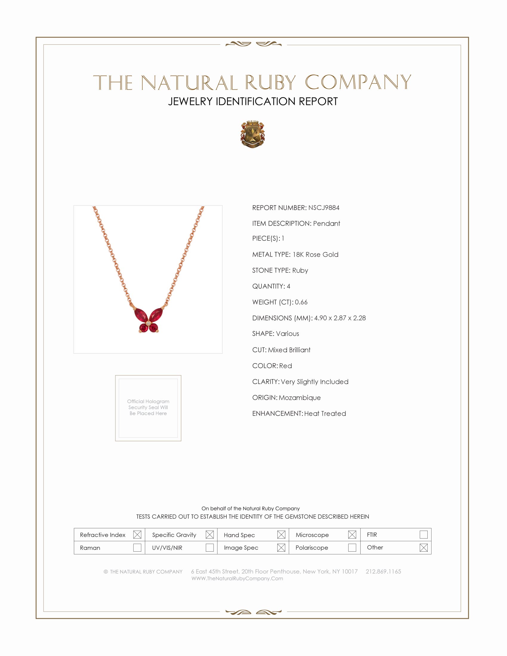 0.66 Ct. Ruby and Natural Diamond Halo Pendant, 18K Rose Gold