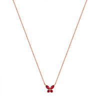 0.66 Ct. Ruby and Natural Diamond Halo Pendant, 18K Rose Gold Image