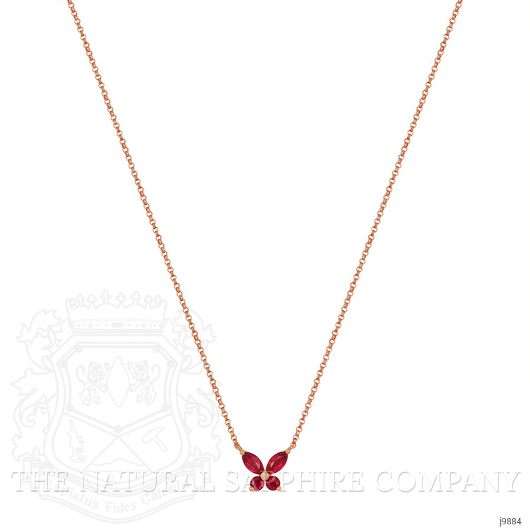 0.66 Ct. Ruby and Natural Diamond Halo Pendant, 18K Rose Gold