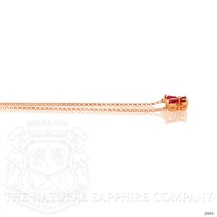 0.66 Ct. Ruby and Natural Diamond Halo Pendant, 18K Rose Gold