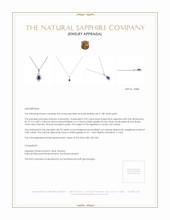 2.90 Ct. Blue Sapphire and Natural Diamond Pave Pendant, 18K White Gold Appraisal