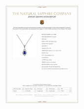 2.90 Ct. Blue Sapphire and Natural Diamond Pave Pendant, 18K White Gold Scan Report
