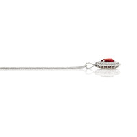 3.08 Ct. Ruby Natural Diamond Pave Pendant, 18K White Gold Image