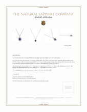 3.02 Ct. Blue Sapphire and Natural Diamond Pave Pendant, 18K White Gold Appraisal