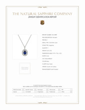 3.02 Ct. Blue Sapphire and Natural Diamond Pave Pendant, 18K White Gold Scan Report