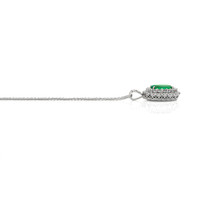 2.77 Ct. Emerald Natural Diamond Pave Pendant, 18K White Gold Image