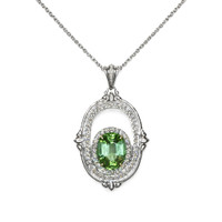 3.73 Ct. Garnet 18K White & Yellow pendant