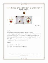 3.87 Ct. Orange Fire Opal (Flame Opal) and Natural Diamond Pave Pendant, 18K Yellow Gold Appraisal