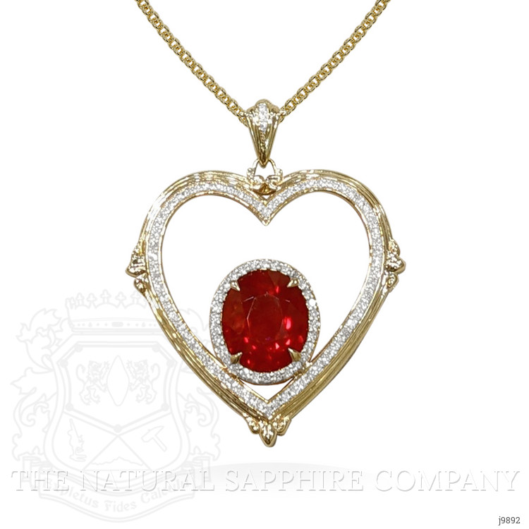 3.87 Ct. Opal Natural Diamond Pave Pendant, 18K Yellow Gold