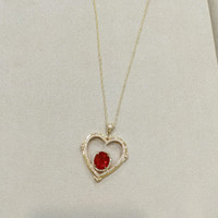 3.87 Ct. Opal Natural Diamond Pave Pendant, 18K Yellow Gold Life Style