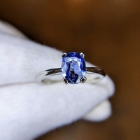 1.14 Ct. Blue Sapphire Solitaire Ring, Platinum 950 Image