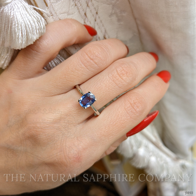 1.14 Ct. Blue Sapphire Solitaire Ring, Platinum 950