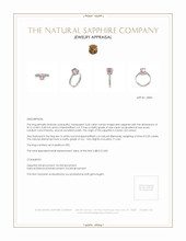 3.04 Ct. Pink Sapphire and Natural Diamond Pave Ring, Platinum 950 Appraisal