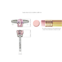 3.04 Ct. Pink Sapphire and Natural Diamond Pave Ring, Platinum 950 Image