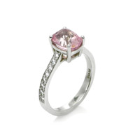 3.04 Ct. Pink Sapphire and Natural Diamond Pave Ring, Platinum 950 Image