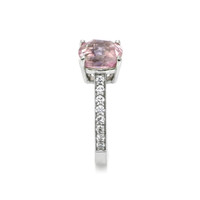 3.04 Ct. Pink Sapphire and Natural Diamond Pave Ring, Platinum 950 Image