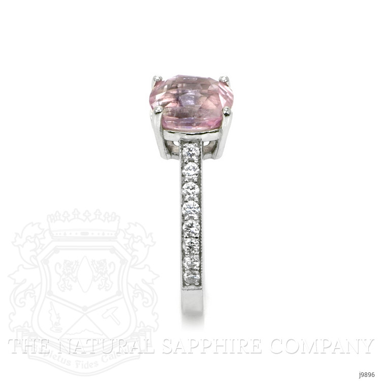 3.04 Ct. Pink Sapphire and Natural Diamond Pave Ring, Platinum 950