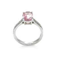 3.04 Ct. Pink Sapphire and Natural Diamond Pave Ring, Platinum 950 Image