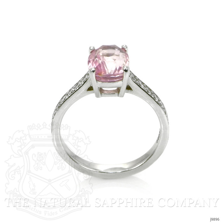 3.04 Ct. Pink Sapphire and Natural Diamond Pave Ring, Platinum 950