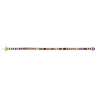 12.65 Ct.Tw. Multi Color Sapphire and Natural Diamond Pave Bracelet, 18K White & Yellow Image