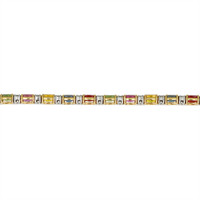 12.65 Ct.Tw. Multi Color Sapphire and Natural Diamond Pave Bracelet, 18K White & Yellow Image