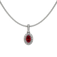 0.27 Ct. Ruby Natural Diamond Pave Pendant, 14K White Gold Video