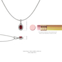 0.27 Ct. Ruby Natural Diamond Pave Pendant, 14K White Gold Image