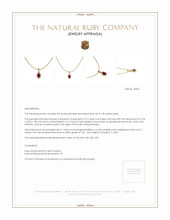 0.27 Ct. Ruby Natural Diamond Pave Pendant, 14K Yellow Gold Appraisal