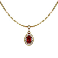 0.27 Ct. Ruby Natural Diamond Pave Pendant, 14K Yellow Gold Video