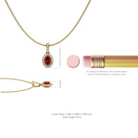 0.27 Ct. Ruby Natural Diamond Pave Pendant, 14K Yellow Gold Image