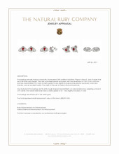 2.08 Ct.Tw.Total Carat Weight Pinkish Red Ruby and Natural Diamond Pave Earrings, 18K White Gold Appraisal