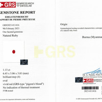 2.14 Ct.Tw.Total Carat Weight Pinkish Red Ruby and Natural Diamond Pave Earrings, 18K White & Yellow Scan Report