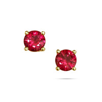 0.95 Ct.Tw.Total Carat Weight Ruby Studs Earrings, 14K White Gold Image