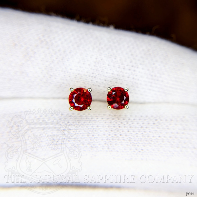 0.95 Ct.Tw. Ruby Studs Earrings, 14K White Gold