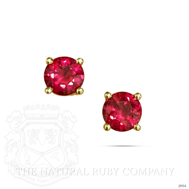 0.95 Ct.Tw. Ruby Studs Earrings, 14K White Gold