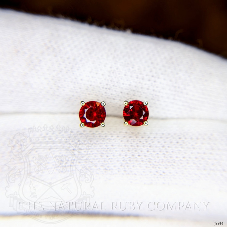 0.95 Ct.Tw. Ruby Studs Earrings, 14K White Gold