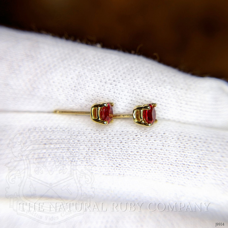 0.95 Ct.Tw. Ruby Studs Earrings, 14K White Gold