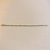 3.80 Ct.Tw. Emerald Tennis/Line Bracelet, 14K Yellow Gold Life Style