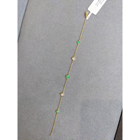 0.12 Ct.Tw. Emerald Natural Diamond Accent Stones Bracelet, 14K Yellow Gold Life Style