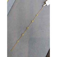 0.12 Ct.Tw. Emerald Natural Diamond Accent Stones Bracelet, 14K Yellow Gold Life Style