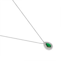2.00 Ct. Emerald Natural Diamond Pave Pendant, 14K White & Yellow Image
