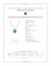 3.71 Ct. Emerald and Natural Diamond Pave Pendant, 14K White & Yellow Scan Report
