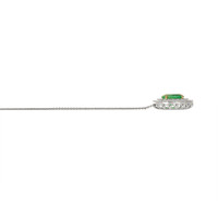 3.71 Ct. Emerald Natural Diamond Pave Pendant, 14K White & Yellow Image